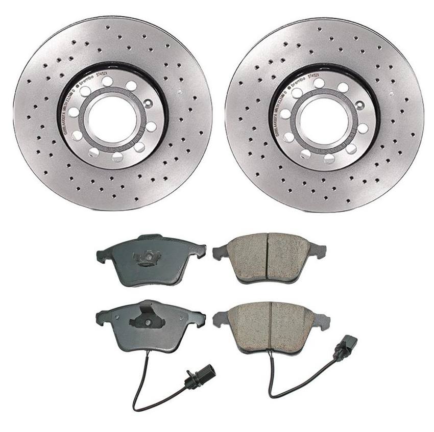 Audi Disc Brake Pad and Rotor Kit – Front (288mm) (Xtra) (Ceramic